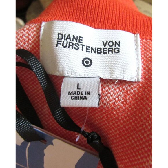 New w Tags, Diane Von Furstenberg for Target Ginkgo Cherry Tomato Wrap Dress L - Picture 8 of 8